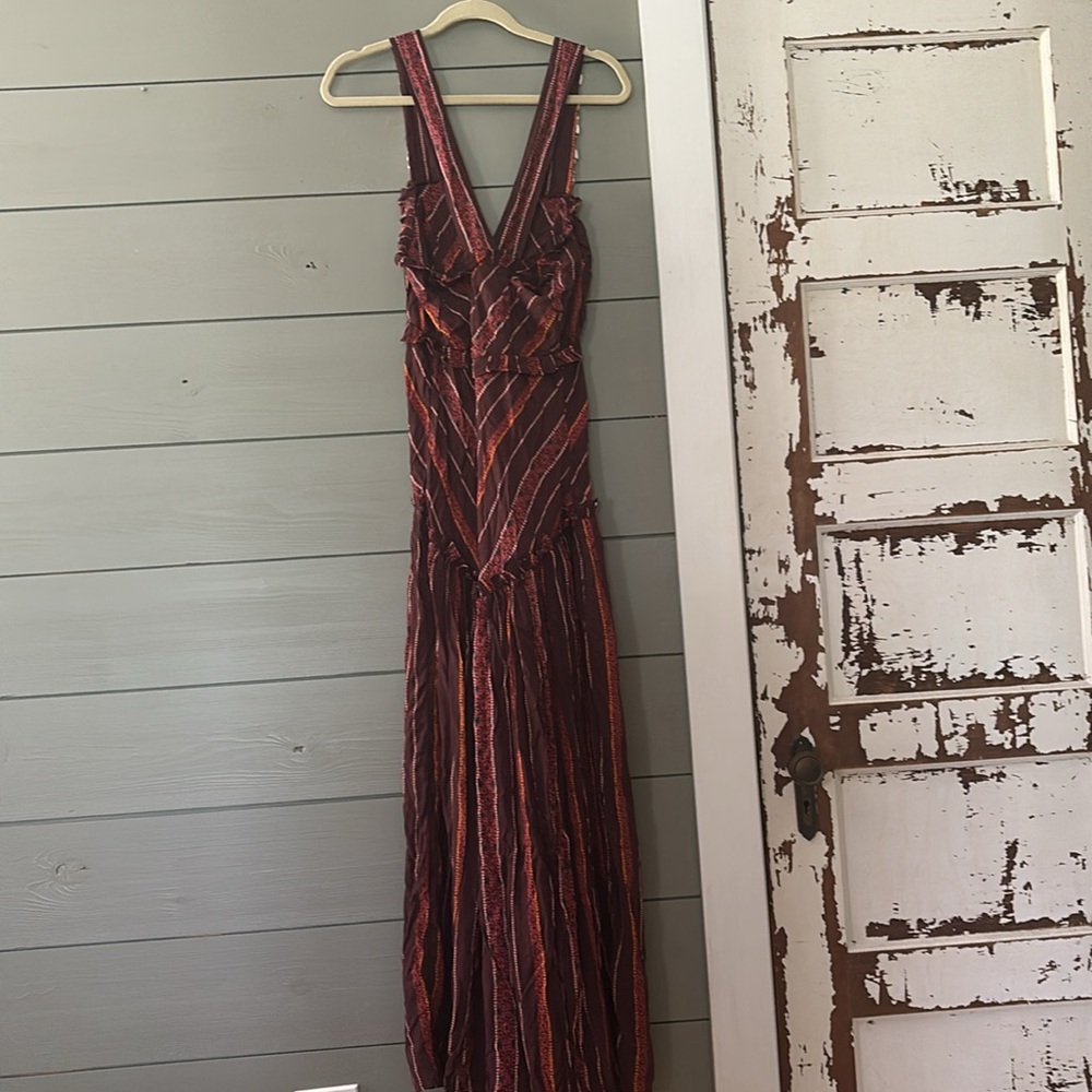 Anthropologie Striped Shell Embellished Maxi Dress - Picture 5 of 7